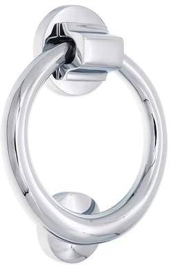 Infinity Decor Türklopfer im Vintage-Stil, massives Messing, 12,7 cm, poliertes Chrom-Finish, Premium-Qualität, Hand-Türklopfer für Eingangstür, Möbel