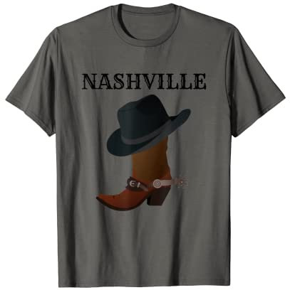Nashville Cowboyhut und Cowboystiefel T-Shirt