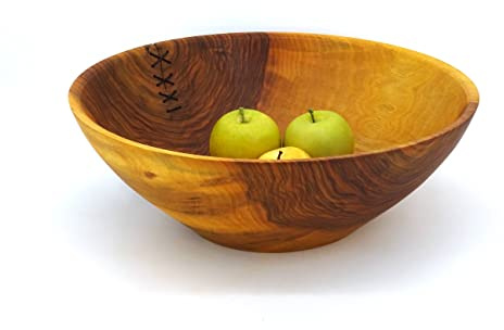 Gedrechselte Schale, Obstschale, Dekoschale, Holzschüssel ∅39,5 cm Handarbeit aus Deutschland, massives Walnussholz, Holzschale, unikat, nachhaltig, umweltfreundlich, Walnussholz