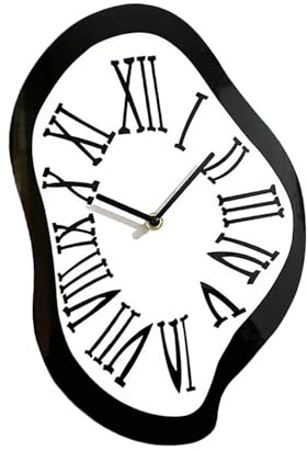 Sharplace Schmelzende Uhr, verzerrte Uhr, Dekor, modisch, kreativ, dekorative Wanduhr für Regal, Geschäft, Geschenk, Büro, S