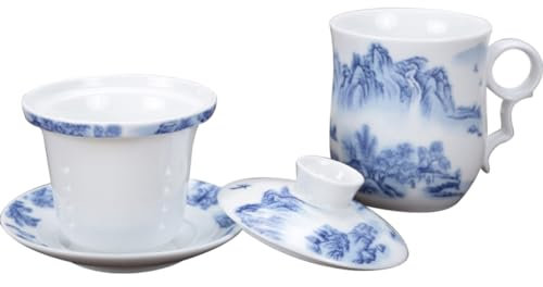 TOPBATHY Porzellan Teetasse Keramik Teebecher Tassen Haushalt Kung Fu Teegeschirr Traditionell Chinesisch Teeschale