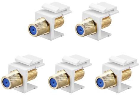Hsthe Sea 5 PCS F-Buchsen, Keystone modulare F-Stecker, verbinden TV-SAT-Kabel mit modularen Patchfeldern oder Anschlussdosen,