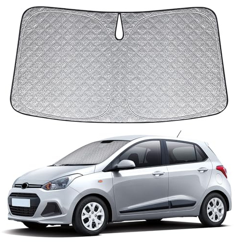 Sonnenschutz Hyundai i10 2013-2022, Faltbarer Sonnenschirm Auto Windschutzscheibe UV Schutz Reflektierender Staub Schutz Sonnenschutzfolie Zubehör