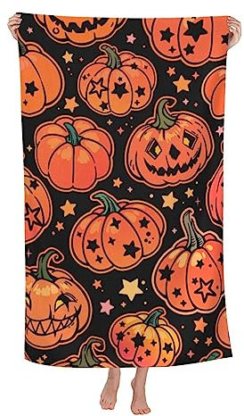 Herren Damen Badetücher Lächelndes Halloween-Pumpkin-Großes Strandtuch Handtücher Personalisiert Microfaser Handtücher Klassische Reisehandtuch Für Spas Reise Strand
