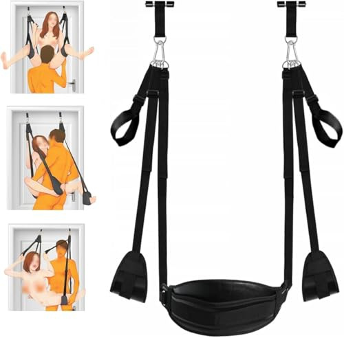BDSM Altalena sessuale da porta per coppia, Bondage Slave,Restrizioni, Sex Toys con cinghie regolabili, Fetish Kinky Sex Slings, Mobili per il sesso, Giochi sessuali per adulti, Supporta fino a 136 kg
