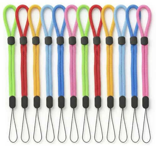 Wanmu 12 Pack Handhandschlaufe Lanyard, Bunte verstellbares Handgelenk-Trageband, Nylon Hand Wrist Strap Lanyards für Kamera Schlüssel Schlüsselbund Telefon USB Brieftasche ID-Namensschild (6 Farben)