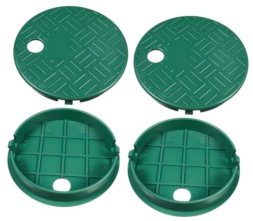 ibasenice 4pezzi Coperchi Tondi Per Valvole Irrigazione Da Giardino Protezione Valvole Resistente Facile Installazione e Accesso Rapido Impianto Irrigazione Esterno