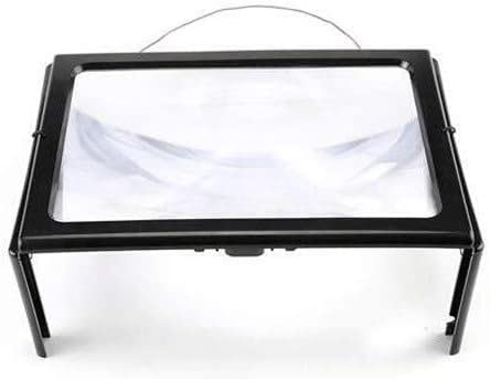 Screen Magnifier Desktop Magnifying Glass with Light 4 LED Fresnel Lights Frame Suitable for Reading Books Field Trips Enjoy Antique Print Magnifier with Light Double