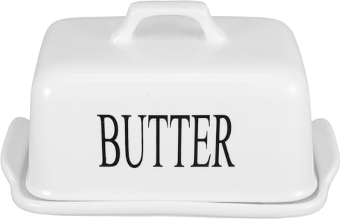 Ipetboom Beurrier en Céramique avec Couvercle Hermétique Plat à Beurre Rétro 1 Pièce Compartiment Spacieux pour Beurre et Fromage Rangement la Cuisine Polyvalent Beurrier de Comptoir