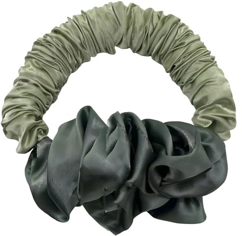 MOTIBACK Heatless Hair Curler Seidenscrunchies zum Schlafen, Weiche Elastische Satin Haarband Locken über Nacht für Langes Haar, Overnight Curls Grün