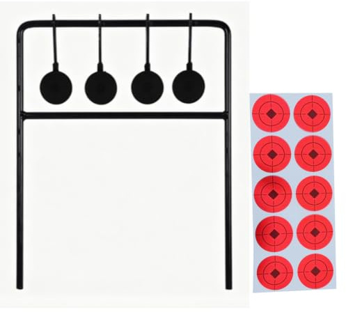 Tbest Automatisk återställning Av Mål 30x25cm Heavy Iron Frame Kit | Ingen skruvmontering, järnram, inomhus utomhus, orange svarta klistermärken, markben, skyttekit, slagsäker