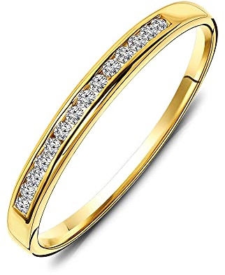 Miore Damen Ring 18 Karat 750 Gold Diamant Brillianten 0.10 ct Gelbgold