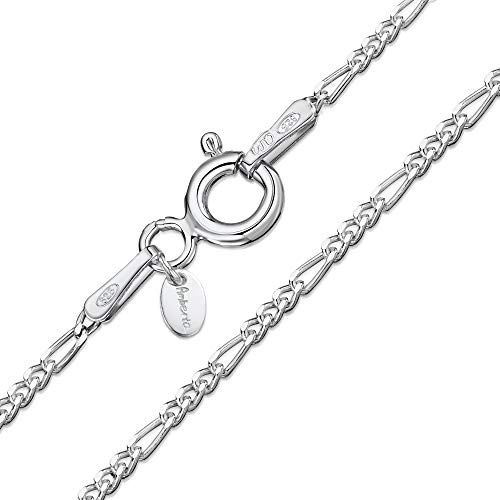 Amberta 925 Sterlingsilber Damen-Halskette - Figaro kette - 1.5 mm Breite - Verschiedene Längen: 40 45 50 55 60 cm (45cm)