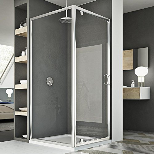 Cabine Douche 80x80 AP. 80 CM H185 transparent modèle Sintesi Duo 1 Portillon