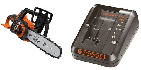 BLACK+DECKER GKC1825LB-XJ Elettrosega + BDC1A-QW Caricabatterie Rapido