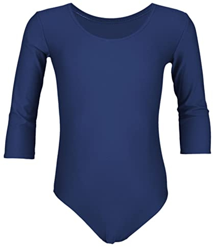 Aquarti Mädchen Ballett Trikot 3/4 Arm Gymnastik Ballettanzug