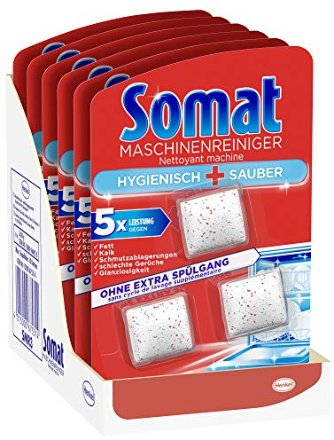 Somat Maschinenreiniger Tabs, 18 (6 x 3) Stück, hygienisch und sauber, ohne extra Spülgang, gegen Fett und Kalk