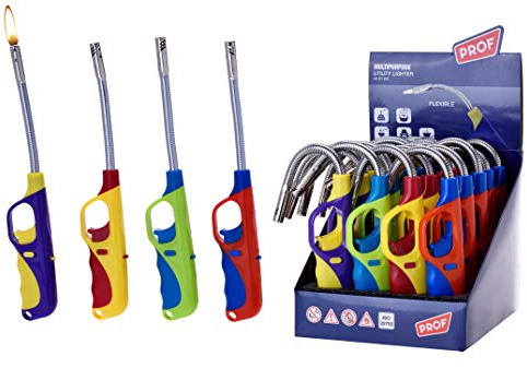 Vani Flexibler Gasanzünder Stabfeuerzeug Feuerzeug 28 cm, Elektro-Feuerzeug 3/6/12 (12) + gratis 1 x Feuerzeug allaroundprofi24