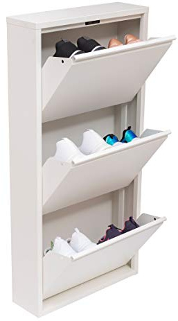 Mabel Home Modern Shoe Cabinet, Shoe Rack Storage Organizer, (White) (3 &4 Tier) (3 Tier), One size