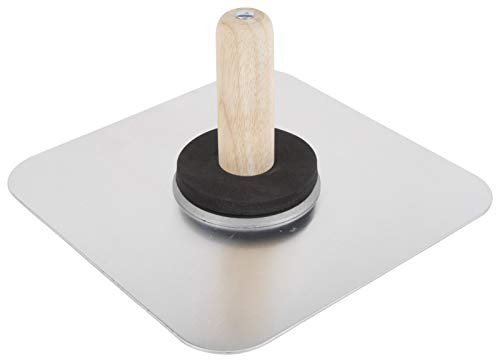 Edward Tools Aluminum Hawk for Masonry, Drywall, Sheetrock, Plaster - Solid Aluminum Mud Tray Trowel - Ergo Handle with Sponge Callus Preventer - Smooth Edges/Round Corners (10X10)
