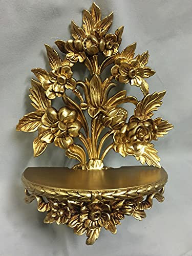 artissimo Wandkonsole/Spiegelkonsolen/Wandregal 35 cm x 27cm x 11 cm Ablage Blumenbank Gold