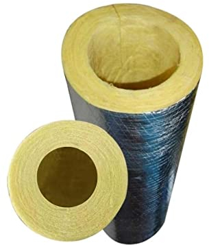 TRGCJGH Carcasa De Tubo De Lana De Vidrio, Tubo Aislante De Tubería De Vapor Lana De Roca, Papel De Aluminio Autoadhesivo, Material Aislante Térmico,6.5in*2in