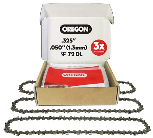 Oregon Chaîne de Tronçonneuse pour Guide 45cm, .325, 1,3mm, 72 Maillons | Lot de 3, Chaîne de Rechange Compatible Husqvarna, Makita, Hitachi, McCuloch et plus