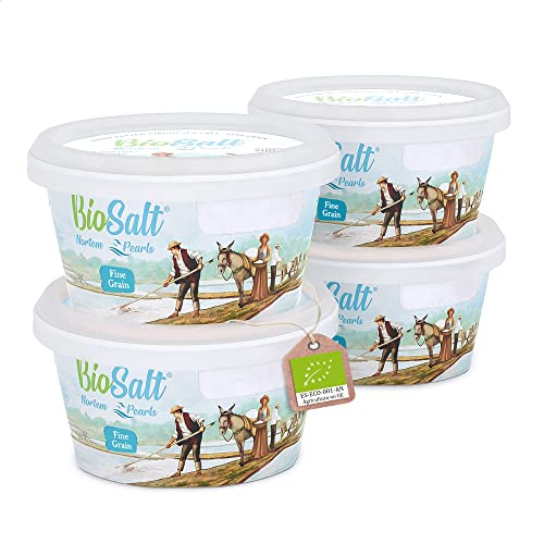 BioSalt Sal Marina Virgen Ecológica Fina 4 x 200g Sal de Cádiz 100% Natural Sin Refinar y Rica en Minerales + Sal Gourmet para Cocina Saludable + eBook Exclusivo de Recetas Gourmet