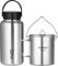 ERYUE 1050ml Stainless Steel Water Bottle Leak Proof Sports Bottle with 750ml Water Cup Coffee Mug Hanging Pot for Outdoor Camping Hiking Backpacking Fishing
