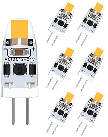 tkhetiana G4 LED Lampe 2W,12-24V AC/DC G4 Glühbirne Warmweiß 3000K LED Leuchtmittel,12V Birnen ersatz 10W -18W g4 halogen Glühbirne,6er Pack