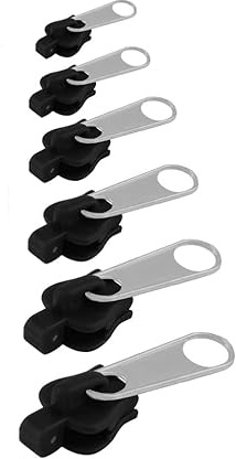 INF Blixtlås löpare dragkedja 6-pack/3 storlekar Svart