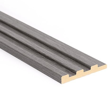 Bildershop-24 6er Set Abschlussleiste für Wandpaneele & Deckenpaneele Dekowa in Eiche Grau 252 x 10,7 x 1,5 cm