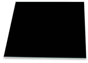Placa protectora para chimenea de cristal, 60 cm, color negro