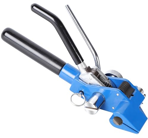 UpJia Flarish Strumento per fascetta in acciaio inox, strumenti per reggiatura in metallo con tenditore, taglierina e crimpatrice, set di fasce a cricchetto per cinghie in metallo resistenti da 3/16 ~