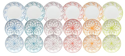 Tognana Lisboa, Servizio piatti 18 pezzi, porcellana, multicolor