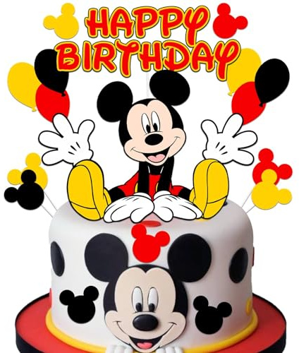 15 STK Mic-ke Mous Tortendeko Jungen, Kuchen Deko Kindergeburtstag (A) | Cake Topper Set, Happy Birthday Topper, Geburtstag Party Supplies