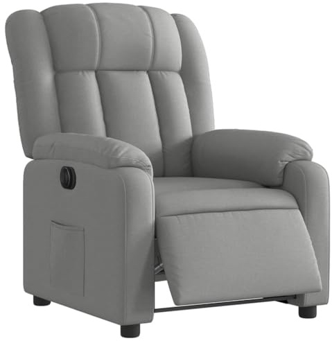 vidaXL Elektrisk reclinerfåtölj ljusgrå tyg, fåtölj, fåtölj med uppresningshjälp, reclinerstol, fåtöljer, fåtöljer med uppresningshjälp
