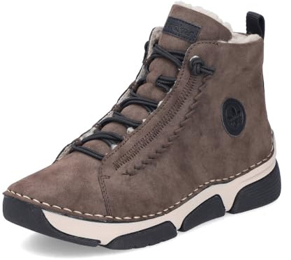 Rieker Damen Schnürstiefeletten 45912, Frauen Stiefeletten,halbstiefel,Kurzstiefel,uebergangsschuhe,uebergangsstiefel,warm,braun (25),40 EU / 6.5 UK