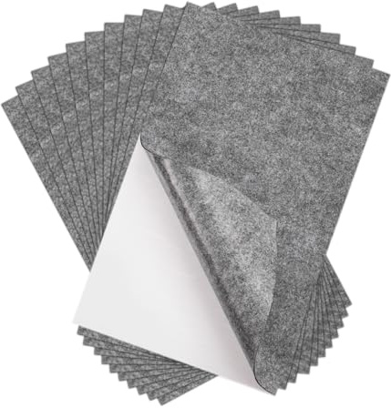 QUARKZMAN 10 Stück Selbstklebende Filzplatten, Filzstoff Selbstklebend Filz 11,8 Zoll x 7,9 Zoll Abzieh- und Aufkleber Dunkelgrau Bastelfilz für DIY-Näh- und Bastelprojekte