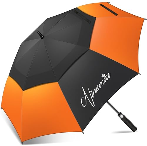 NINEMAX Golf Regenschirm Groß Sturmfest XL/XXL,Großer Regenschirm Sturmfest | Stabil Golfschirm Gross für Damen Herren 2 Personen