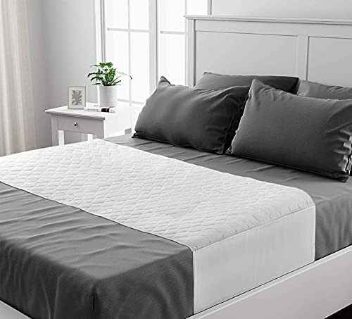 Lynmark® Washable Bed Pads - Non-Slip Waterproof Mattress Protector Underpads with Extra Long Tucks - Ultra-Absorbent Oeko-Tex Certified Cotton Incontinence Pad for Bedwetting - King (36 x 76)
