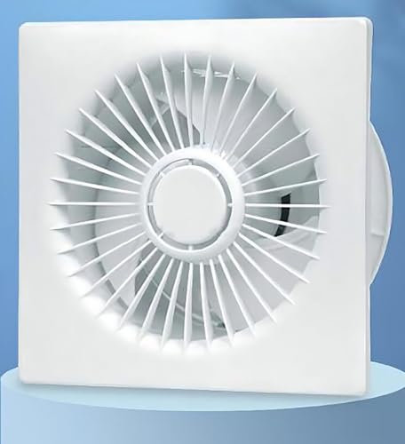 ICEMOB Silent Extractor Fan Bathroom,Window Exhaust Fan with Backflow Flap,Powerful Ventilation Fan,White Grille,for Kitchen Shower,Office,Garage,4 inches