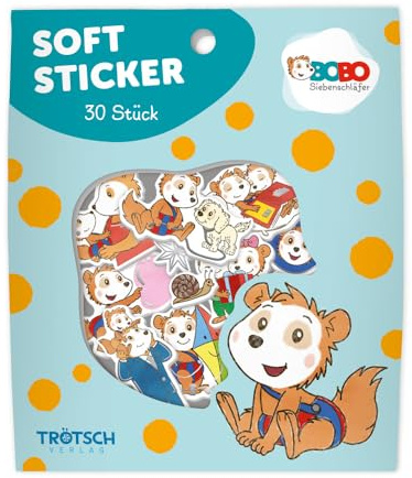 Trötsch Bobo Siebenschläfer Soft-Sticker: Aufkleber zum Verzieren und Verschenken