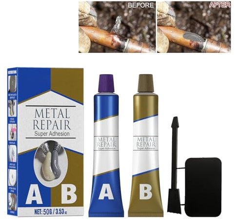 Metallkleber,50g Klebstoff für Metall,Kaltschweißmasse für Metalle,AB Glue Magic Welding Glue,Metallkleber Hitzebeständig, Magischer Schweißkleber,Starker Kleber zur Verklebung von Metall