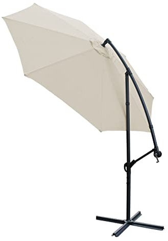Garden parasols Parasol Banana Cantilever Hanging 3M Cream Patio Easy to Clean and Maintain Garden Umbrella Sun Shade Canopy Outdoor parasols