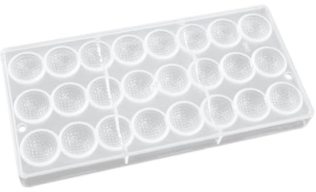 TIDTALEO 24-Cavity Polka Dot Semicircle Chocolate Mold Silicone Cake Baking Tray for Fondant and Candy Making, Heat-Resistant Non-Stick Baking Mold for Home Dessert Decoration