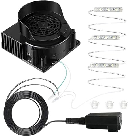 Ersatz-Luftgebläse Für Halloween Inflatable Gebläse Ersatzteil ABS Mit 3 LED Lichtern 11.68 cm Für Luftmatratzen Pool Spielhäuser Halloween Weihnachtsdekoration Wetterfeste Pumpe