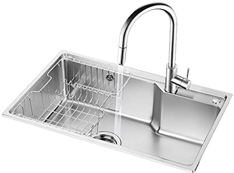 Lavello in Acciaio Inox Set da Cucina per Una Vasca Lavello da Cucina per Una Vasca Lavello da Cucina per Una Vasca Lavello 304 Lavabo sottopiano Piccolo Angolo R Vasca