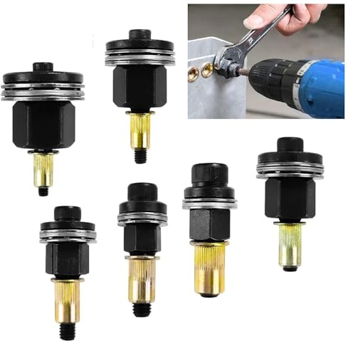 WEFHEF 6PCS Remaches Roscados, Tuercas Remachables M3/M4/ M5/ M6/ M8/M10, Cabezales para Remachar a Mano de Acero al Carbono, Remachadora Manual de Cabezales para Alicates de Remachar y Remachadora