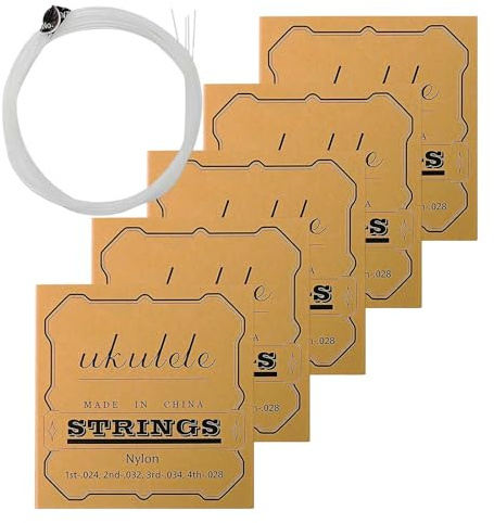 Ukulelensaiten, 5er-Set, Musikinstrumenten-Reparatur, Nylon-Ukulelensaiten-Set – für Konzert, Musik, Festival, Anfänger, Profis, Liebhaber, Amateure